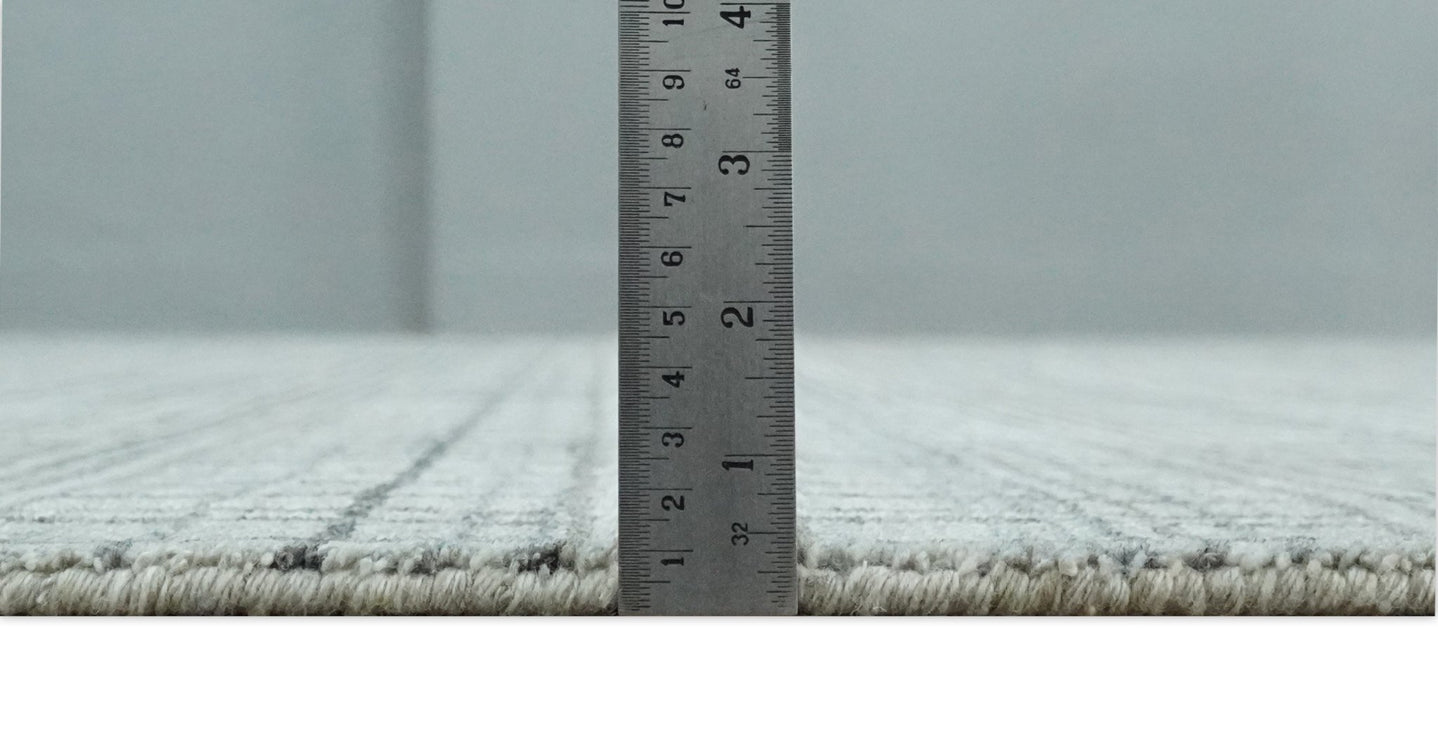 Checkered Beige, Brown and Gray Scandinavian 8x10 Hand Made Blended Wool Flatwoven Area Rug | KE31 - The Rug Decor