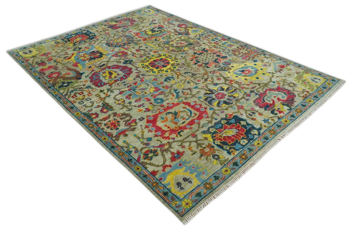 Colorful Persian Oushak Rug 8x10, 9x12, 10x14 and 12x15 Wool Traditional Hand knotted Area Rug | TRDCP1098 - The Rug Decor