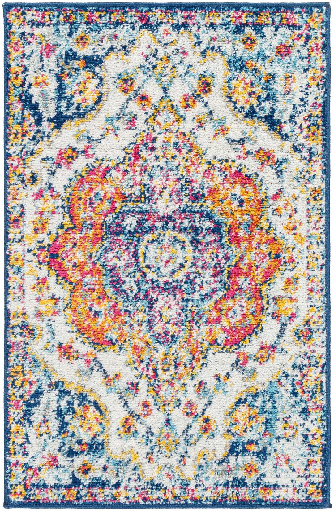 Colorful Traditional Design Beige, Purple and Blue Multi size Area Rug - The Rug Decor