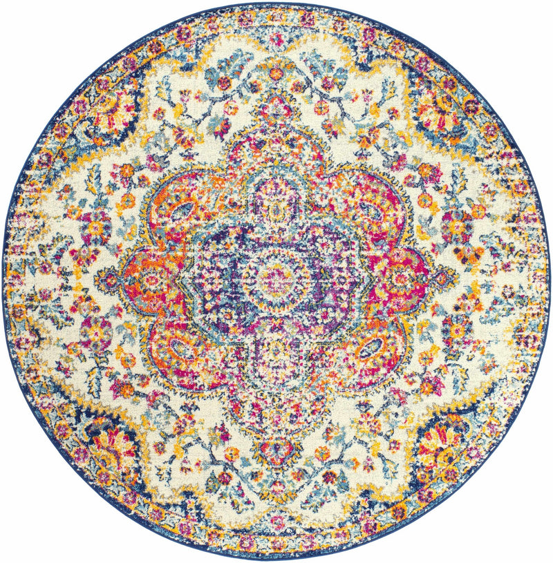 Colorful Traditional Design Beige, Purple and Blue Multi size Area Rug - The Rug Decor