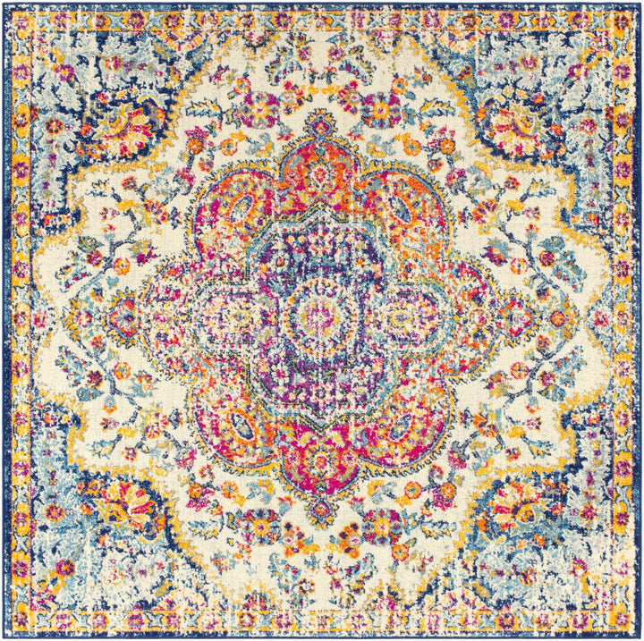 Colorful Traditional Design Beige, Purple and Blue Multi size Area Rug - The Rug Decor