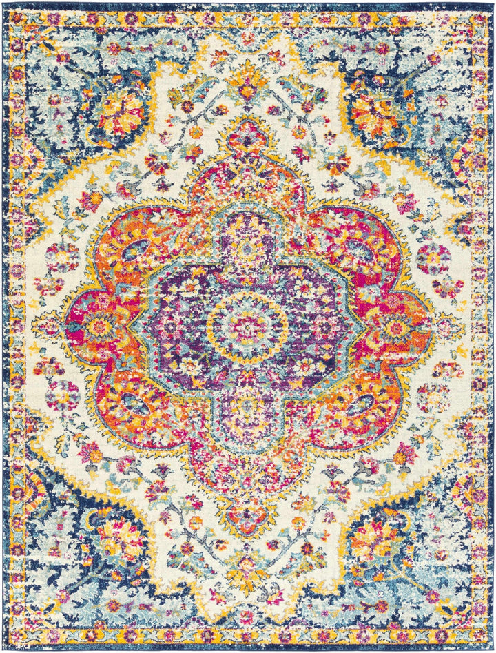 Colorful Traditional Design Beige, Purple and Blue Multi size Area Rug - The Rug Decor