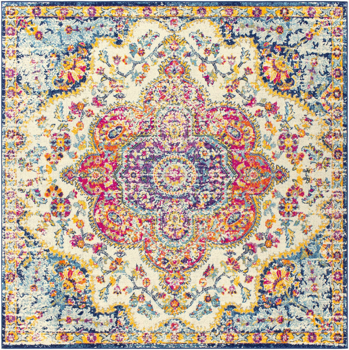 Colorful Traditional Design Beige, Purple and Blue Multi size Area Rug - The Rug Decor