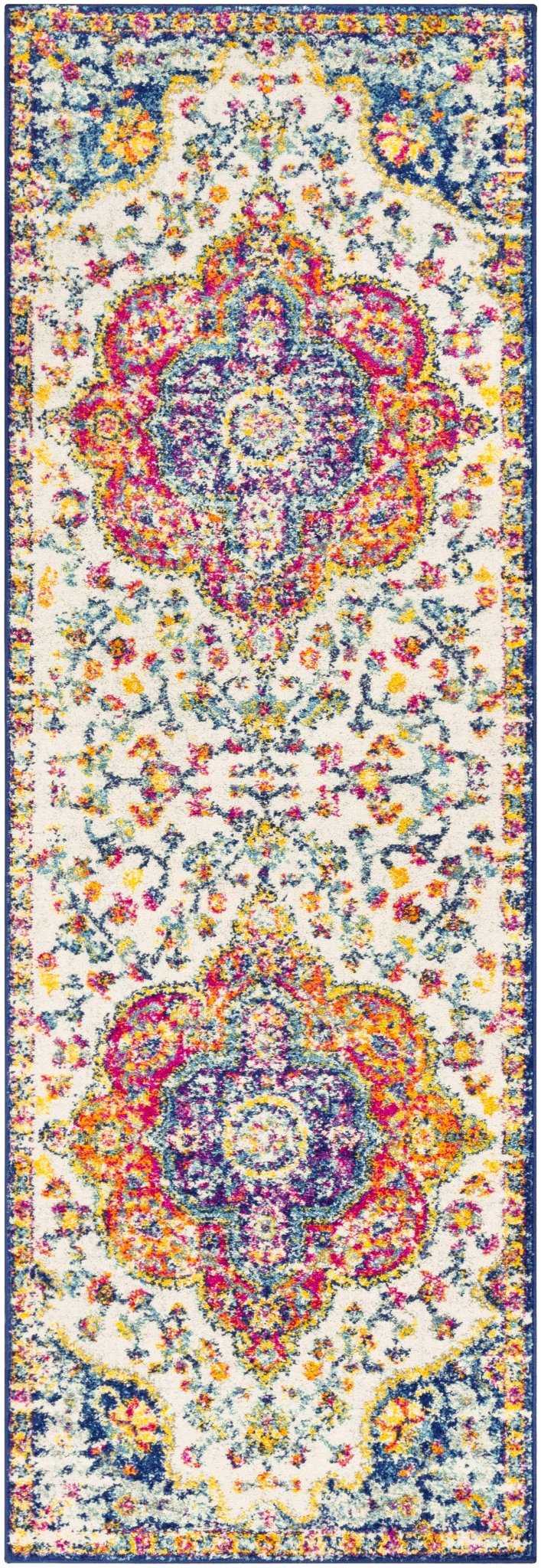 Colorful Traditional Design Beige, Purple and Blue Multi size Area Rug - The Rug Decor