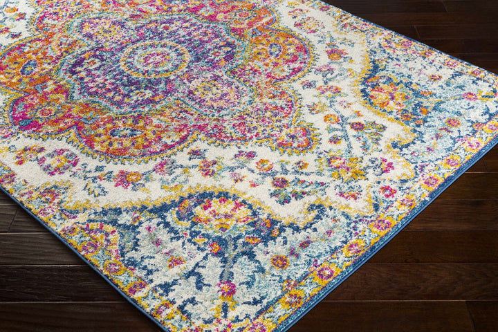 Colorful Traditional Design Beige, Purple and Blue Multi size Area Rug - The Rug Decor