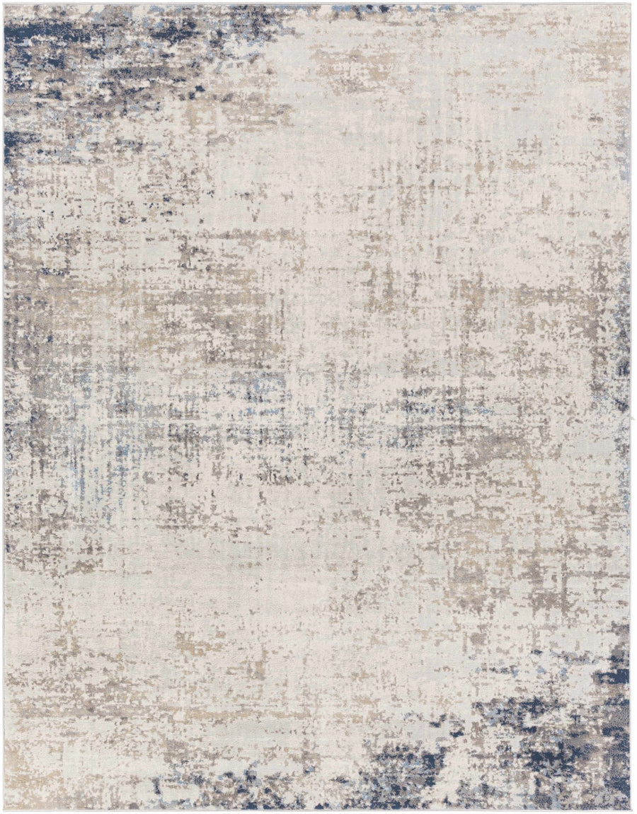 Contemporary Abstract Beige, Tan and Charcoal Machine Woven Area Rug - The Rug Decor