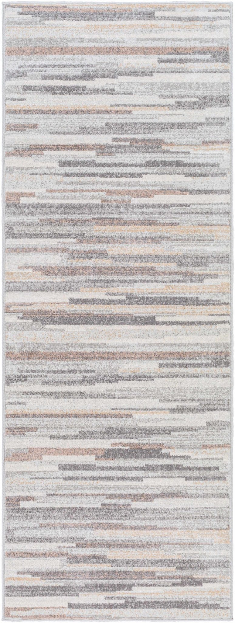 Contemporary Abstract Gray, Brown, Beige, Camel and White Medium Pile Area Rug - The Rug Decor