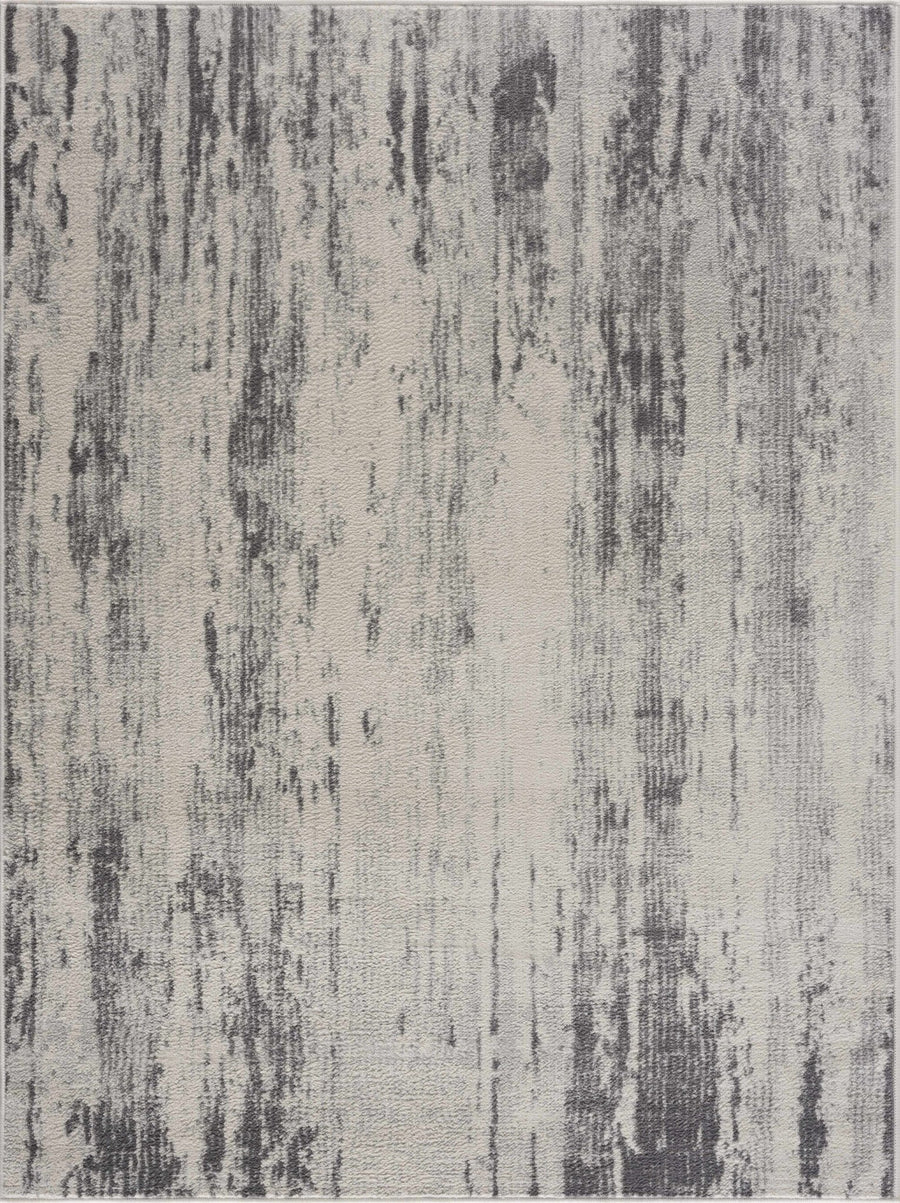 Contemporary Abstract Ivory and Gray Medium pile Multi size Area Rug - The Rug Decor