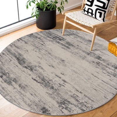 Contemporary Abstract Ivory and Gray Medium pile Multi size Area Rug - The Rug Decor