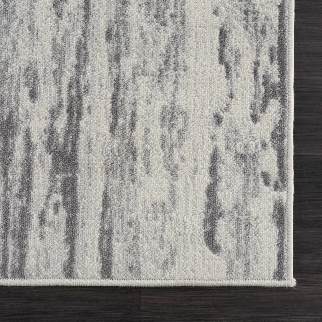 Contemporary Abstract Ivory and Gray Medium pile Multi size Area Rug - The Rug Decor