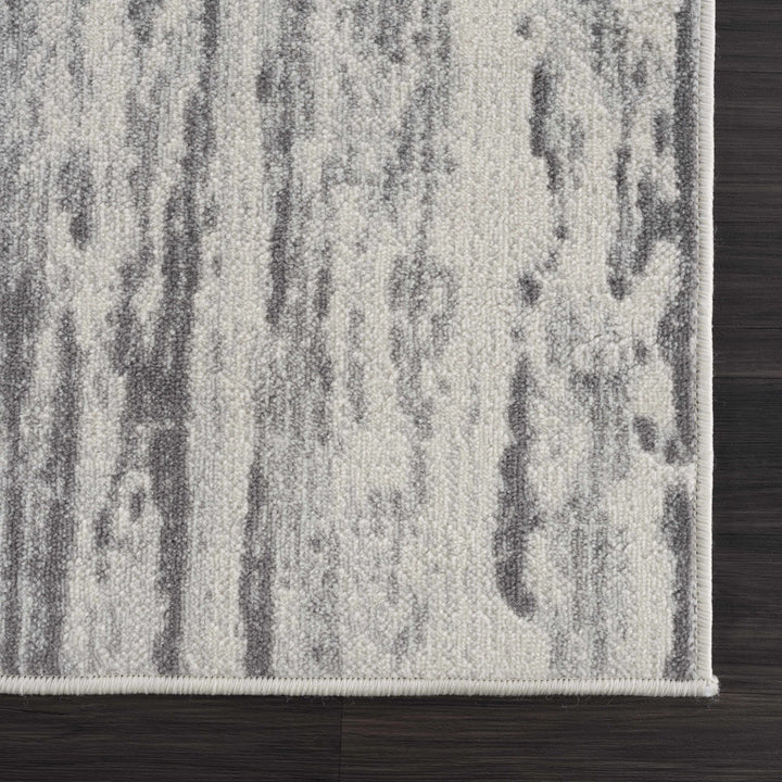 Contemporary Abstract Ivory and Gray Medium pile Multi size Area Rug - The Rug Decor