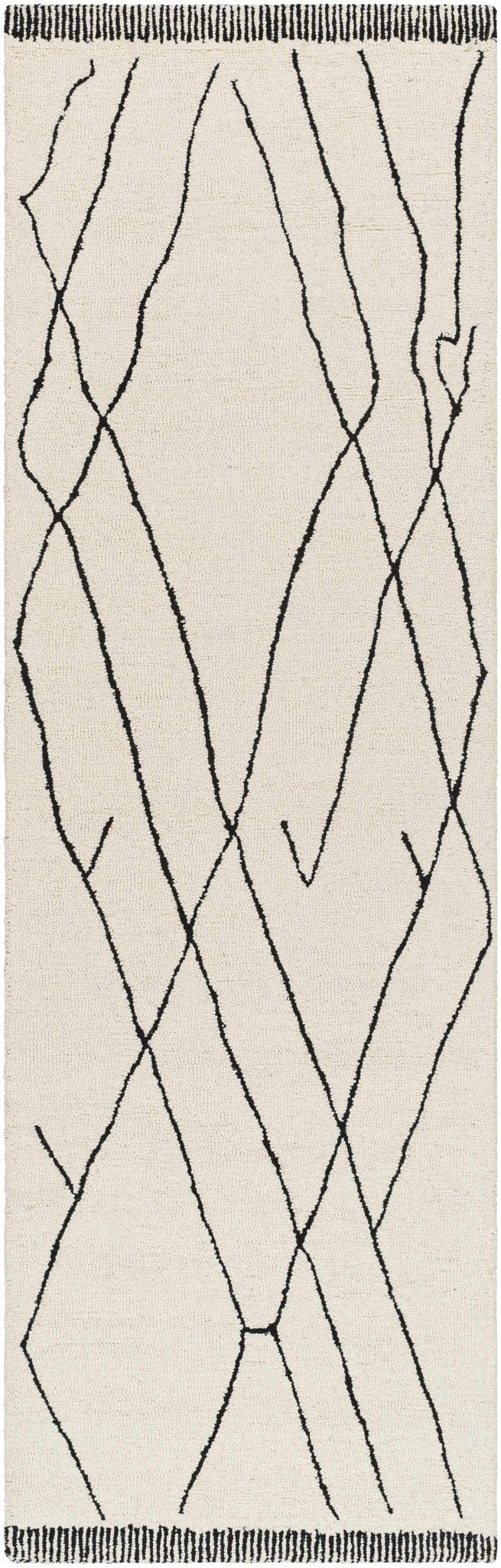 Contemporary Beige and Charcoal Modern Hand Tufted Wool Area Rug - The Rug Decor