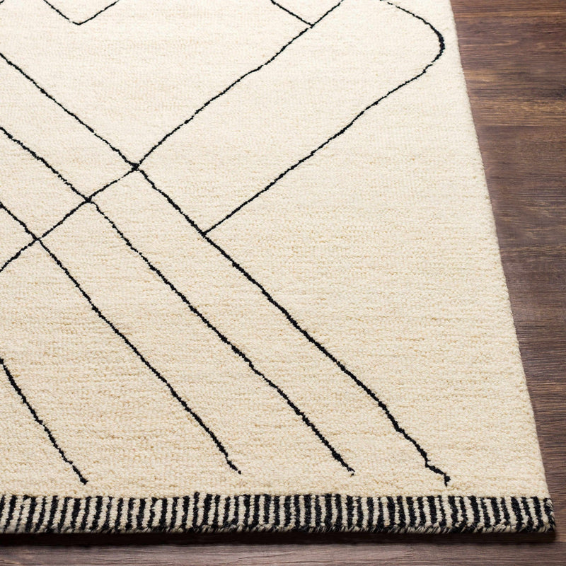 Contemporary Beige and Charcoal Modern Hand Tufted Wool Area Rug - The Rug Decor