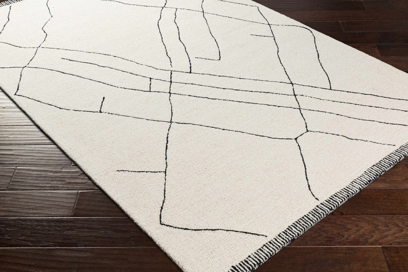 Contemporary Beige and Charcoal Modern Hand Tufted Wool Area Rug - The Rug Decor