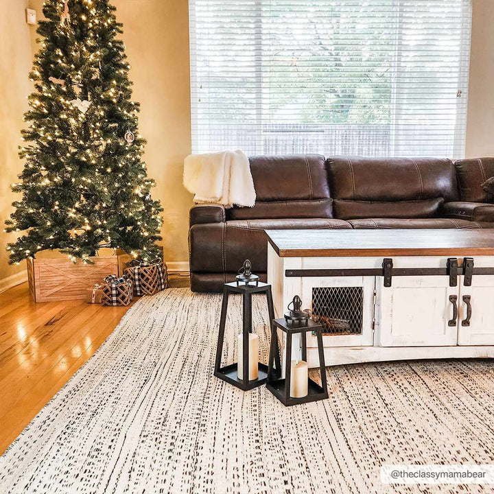 Contemporary Beige and Gray Hand Woven Chevron Design Wool Area Rug - The Rug Decor