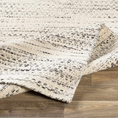 Contemporary Beige and Gray Hand Woven Chevron Design Wool Area Rug - The Rug Decor