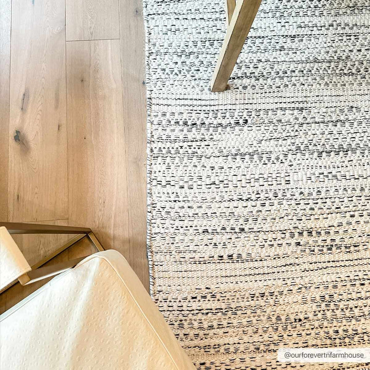 Contemporary Beige and Gray Hand Woven Chevron Design Wool Area Rug - The Rug Decor