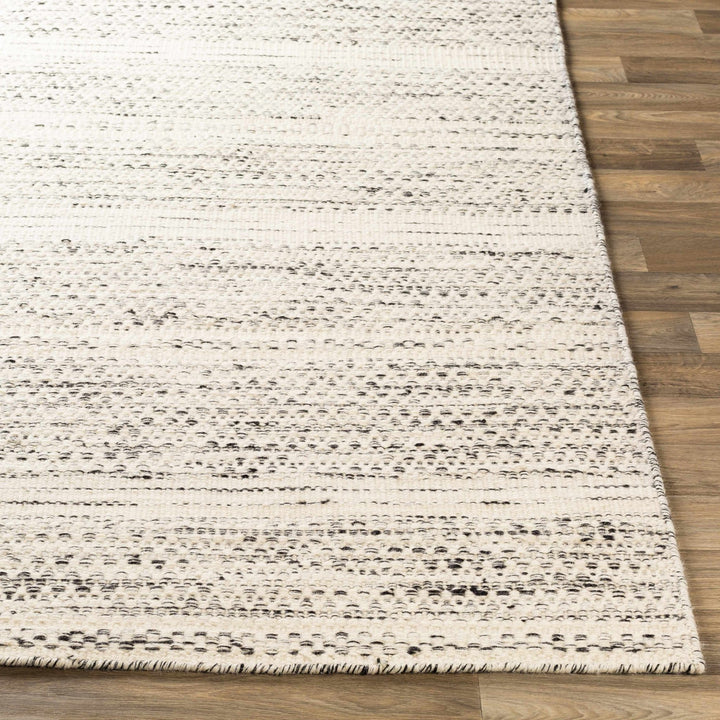 Contemporary Beige and Gray Hand Woven Chevron Design Wool Area Rug - The Rug Decor