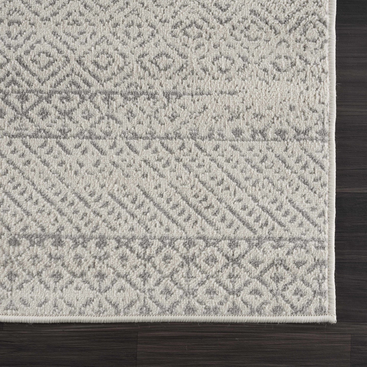 Contemporary Beige and Gray Tribal Trellis Medium pile Area Rug - The Rug Decor