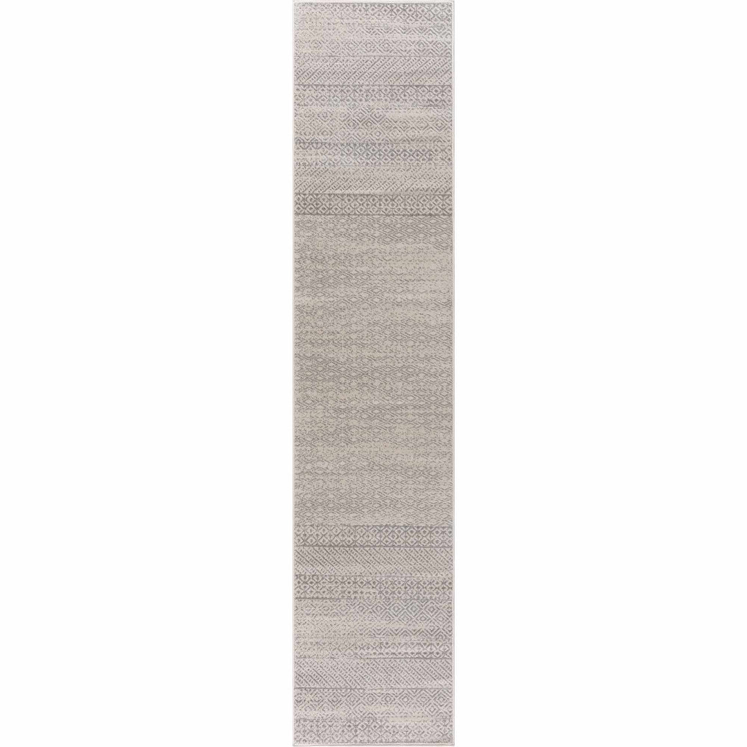 Contemporary Beige and Gray Tribal Trellis Medium pile Area Rug - The Rug Decor