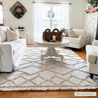 Contemporary Beige and Light Peach High/Low pile Texture Area Rug - The Rug Decor