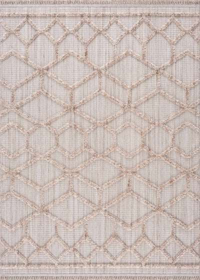 Contemporary Beige and Light Peach High/Low pile Texture Area Rug - The Rug Decor