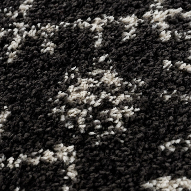 Contemporary Black and Beige Tribal Design Plush Pile Area Rug - The Rug Decor