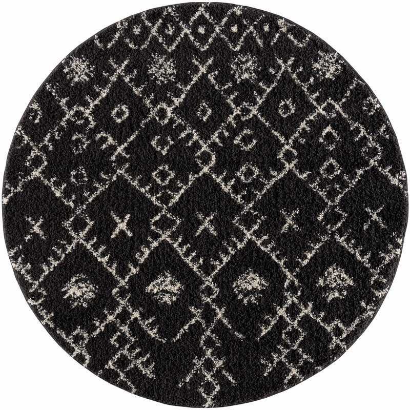 Contemporary Black and Beige Tribal Design Plush Pile Area Rug - The Rug Decor