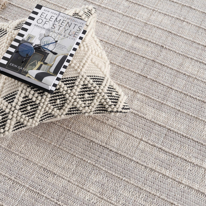 Contemporary Bohemian Silver, Brown, Beige High Low Area rug - The Rug Decor