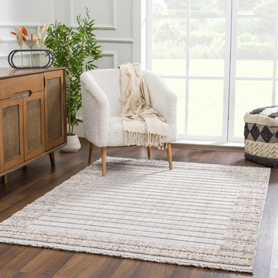 Contemporary Bohemian Silver, Brown, Beige High Low Area rug - The Rug Decor
