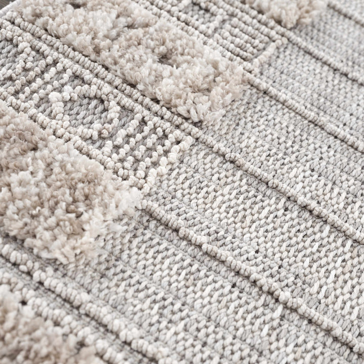 Contemporary Bohemian Silver, Brown, Beige High Low Area rug - The Rug Decor