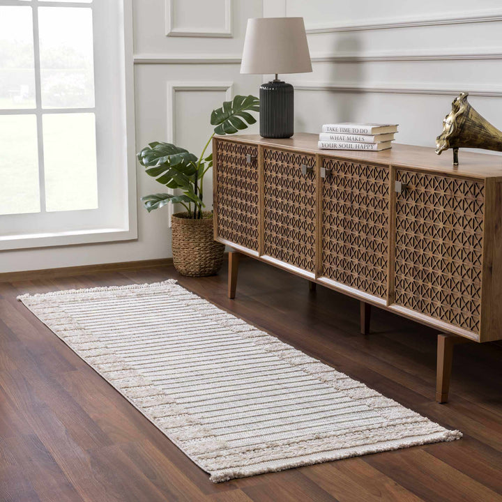 Contemporary Bohemian Silver, Brown, Beige High Low Area rug - The Rug Decor