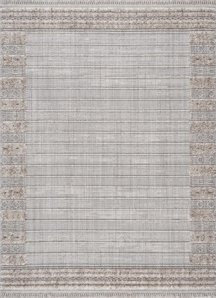 Contemporary Bohemian Silver, Brown, Beige High Low Area rug - The Rug Decor