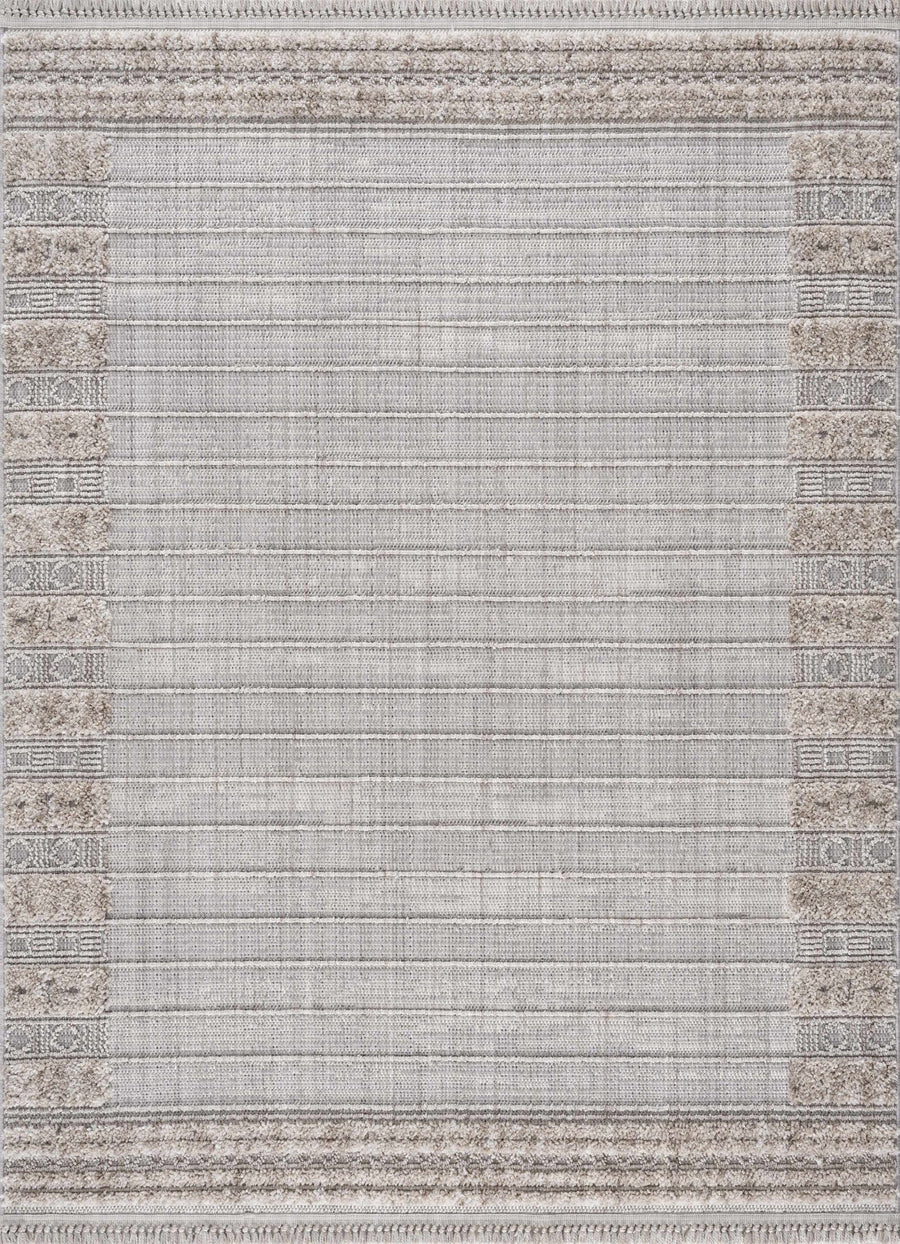 Contemporary Bohemian Silver, Brown, Beige High Low Area rug - The Rug Decor