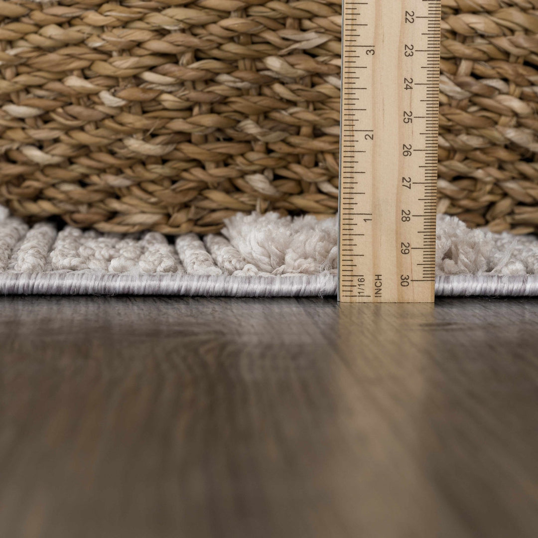 Contemporary Bohemian Silver, Brown, Beige High Low Area rug - The Rug Decor