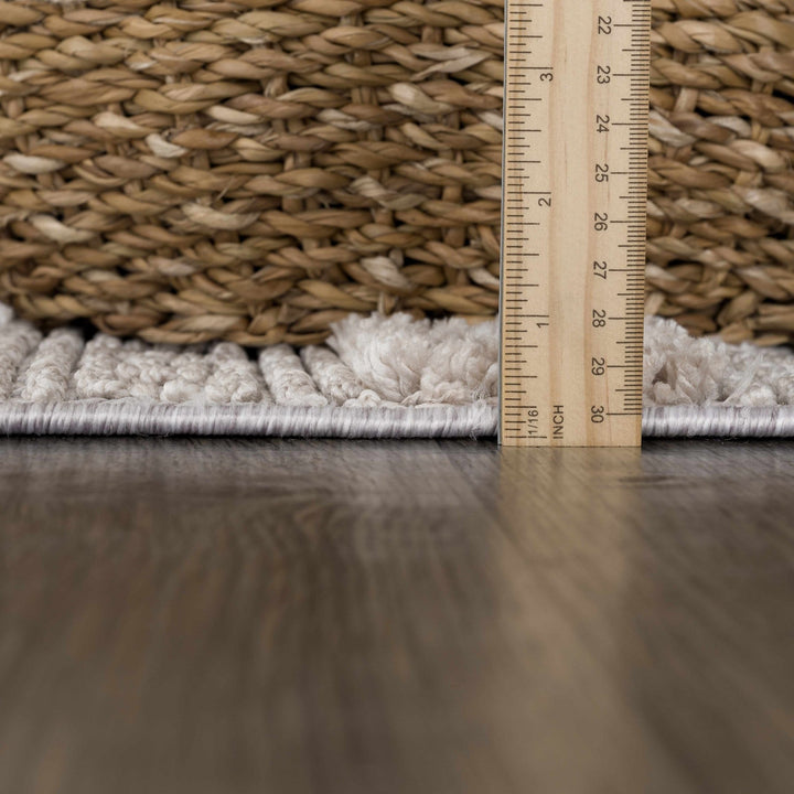 Contemporary Bohemian Silver, Brown, Beige High Low Area rug - The Rug Decor
