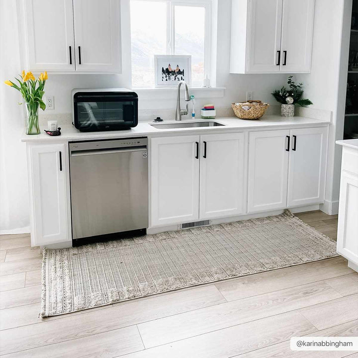 Contemporary Bohemian Silver, Brown, Beige High Low Area rug - The Rug Decor