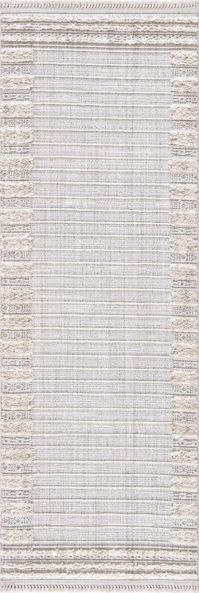 Contemporary Bohemian Silver, Brown, Beige High Low Area rug - The Rug Decor