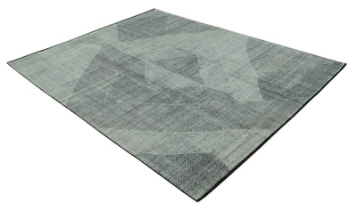 Contemporary Charcoal, Silver and Beige Design 9x12 Hand knotted wool Area Rug - The Rug Decor