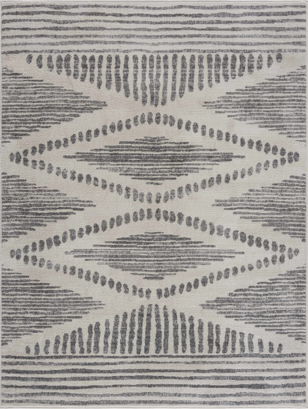 Contemporary Geometric Design Beige and Gray Low pile Area Rug - The Rug Decor