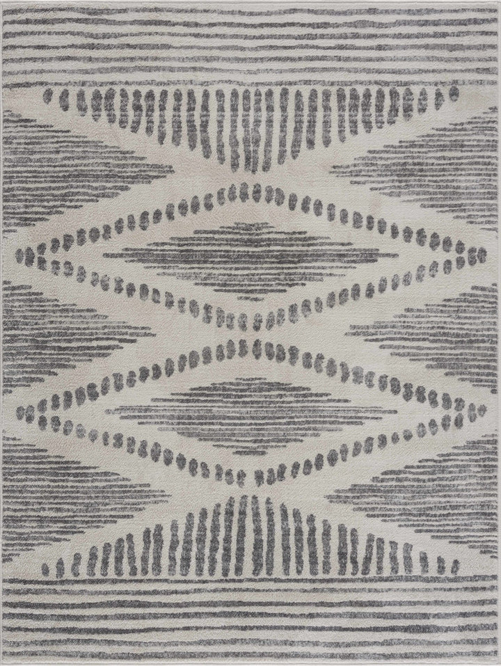 Contemporary Geometric Design Beige and Gray Low pile Area Rug - The Rug Decor