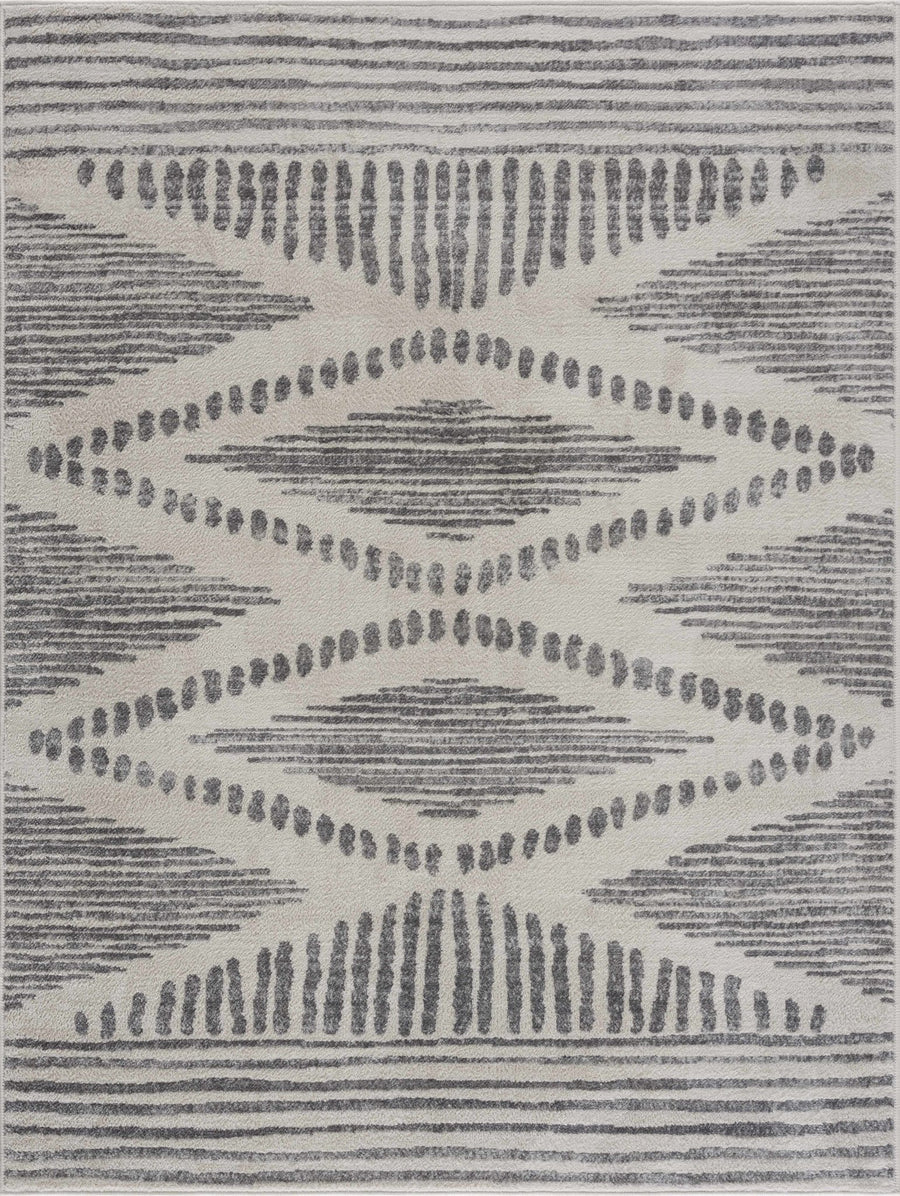 Contemporary Geometric Design Beige and Gray Low pile Area Rug - The Rug Decor