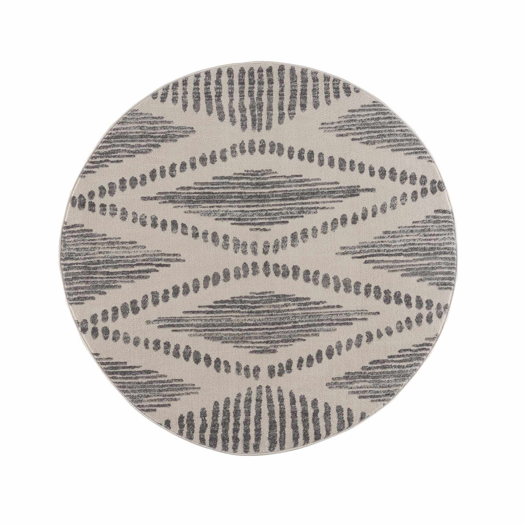 Contemporary Geometric Design Beige and Gray Low pile Area Rug - The Rug Decor