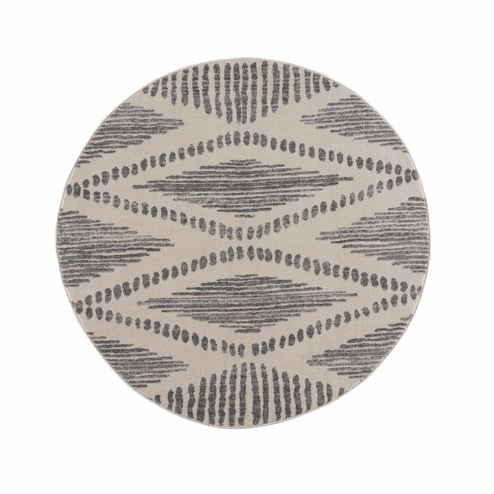 Contemporary Geometric Design Beige and Gray Low pile Area Rug - The Rug Decor