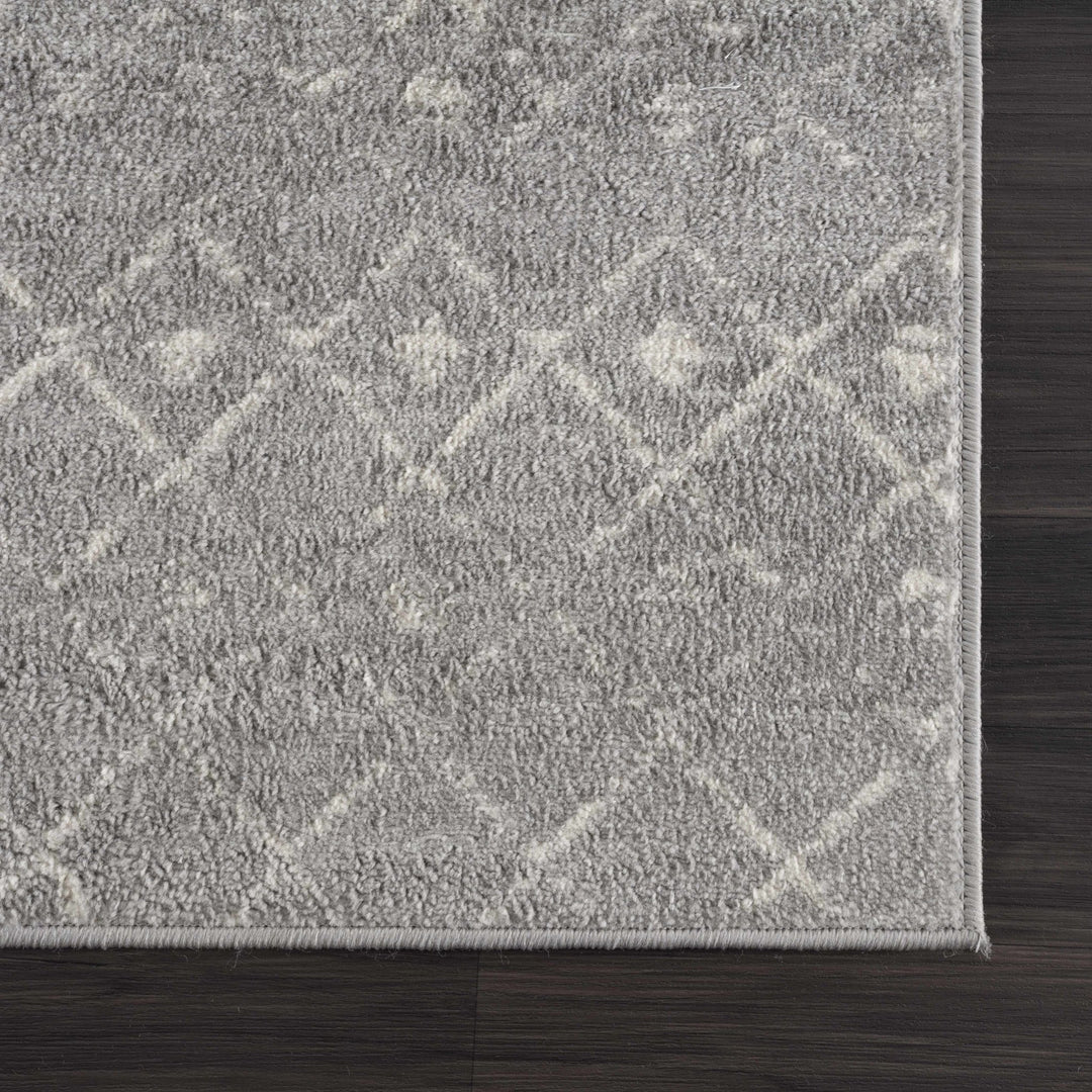 Contemporary Gray and Ivory Low pile Tribal Design Area Rug - The Rug Decor