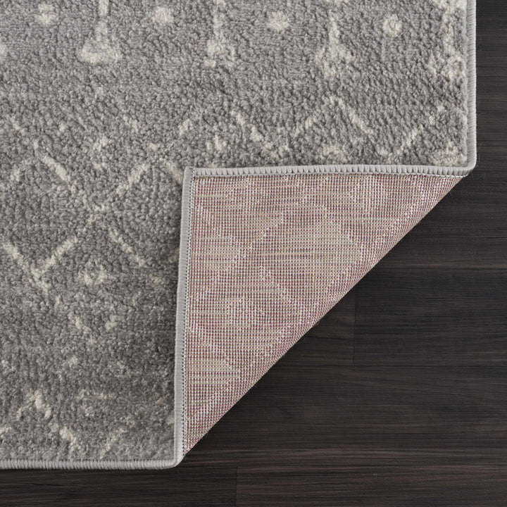 Contemporary Gray and Ivory Low pile Tribal Design Area Rug - The Rug Decor