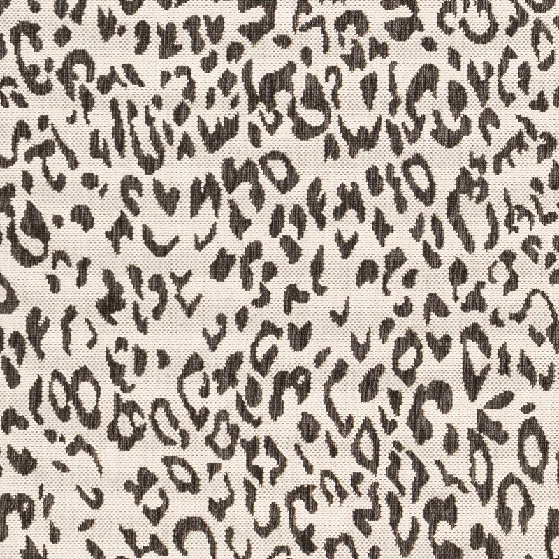 Contemporary Ivory And Charcoal Leopard design Indoor And Outdoor Area Rug - The Rug Decor