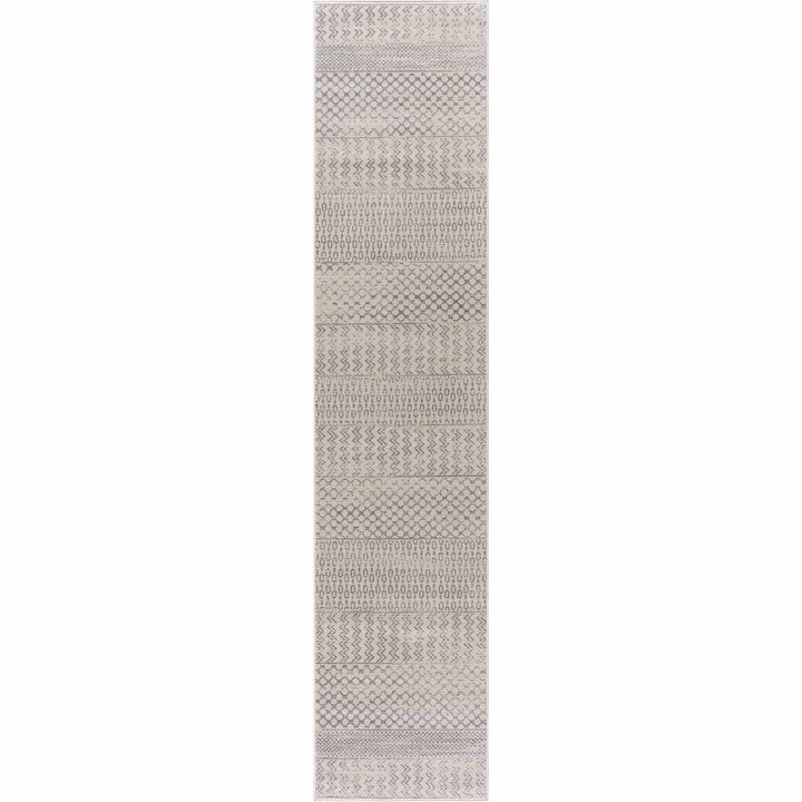 Contemporary Ivory and Gray Medium Pile Tribal Trellis Multi size Area Rug - The Rug Decor