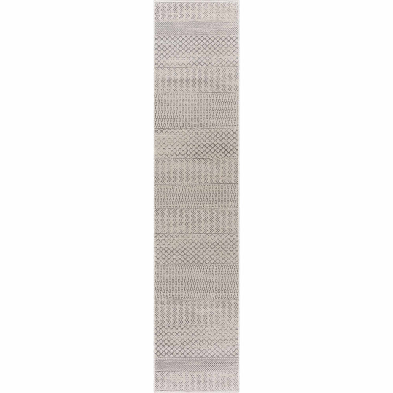Contemporary Ivory and Gray Medium Pile Tribal Trellis Multi size Area Rug - The Rug Decor