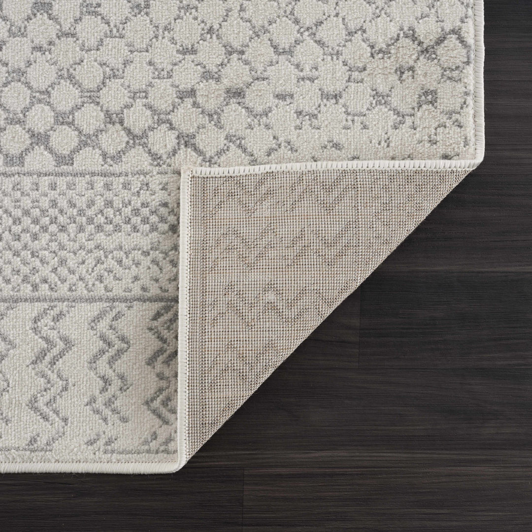 Contemporary Ivory and Gray Medium Pile Tribal Trellis Multi size Area Rug - The Rug Decor